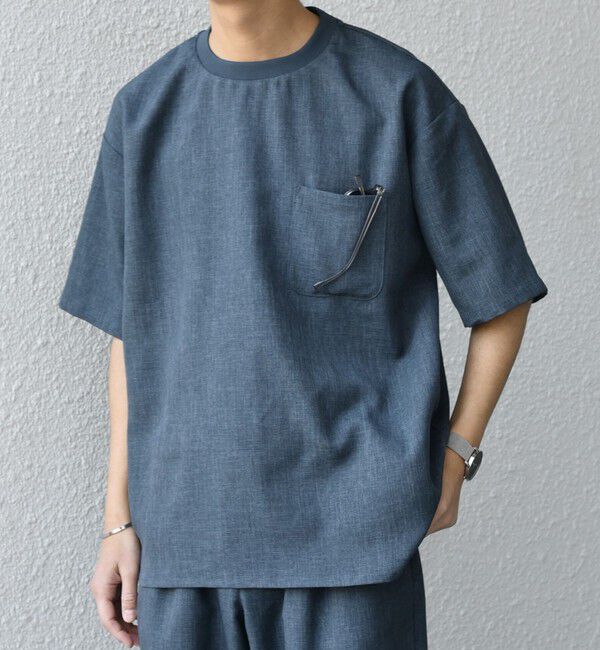 SHIPS any「SHIPS any:〈洗濯機可能〉ラウンド フェイク レイヤード Tシャツ(セットアップ対応) 25SS◇」|Tシャツ・カットソー|ブルー