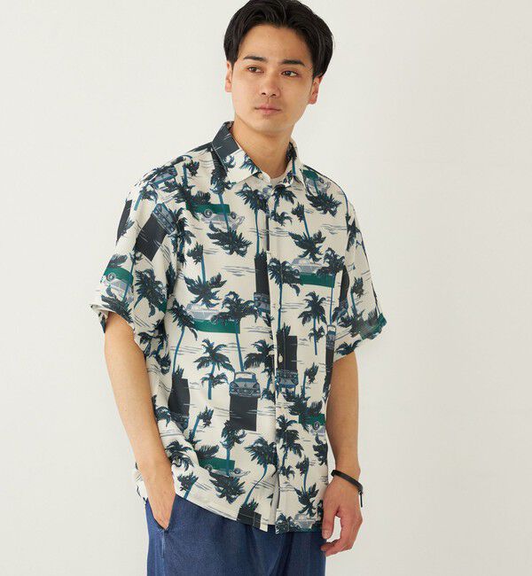 SHIPS Colors 「SHIPS Colors:〈洗濯機可能〉メッシュ 総柄 プリント シャツ」|シャツ・ブラウス|