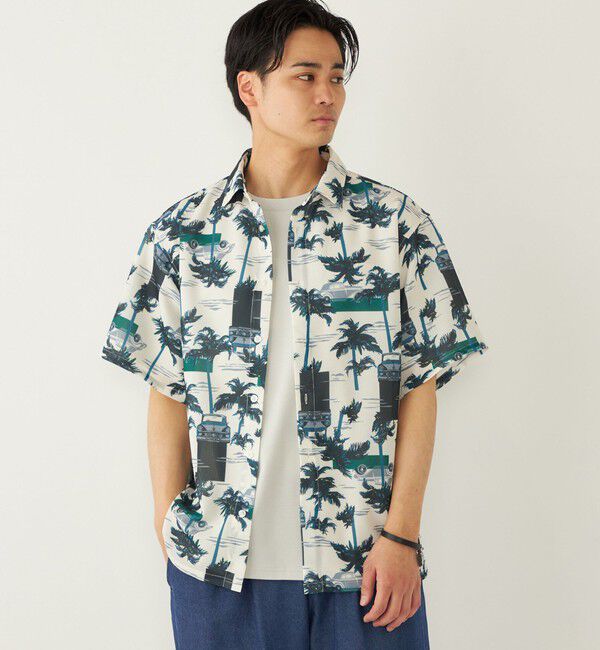 SHIPS Colors 「SHIPS Colors:〈洗濯機可能〉メッシュ 総柄 プリント シャツ」|シャツ・ブラウス|