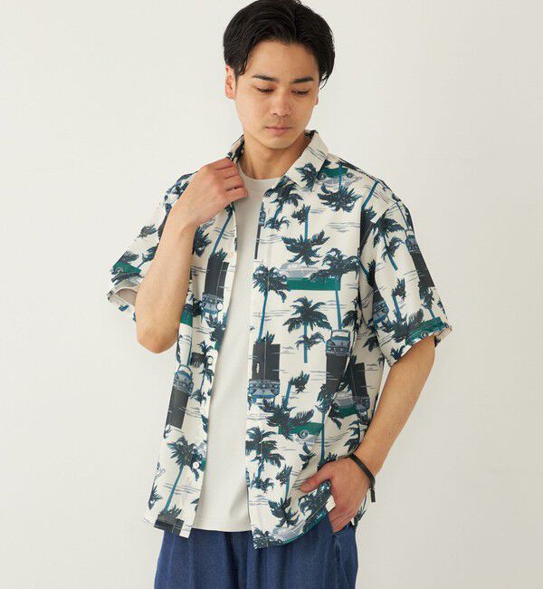 SHIPS Colors 「SHIPS Colors:〈洗濯機可能〉メッシュ 総柄 プリント シャツ」|シャツ・ブラウス|