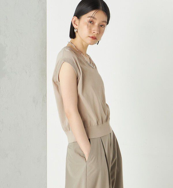 SHIPS for women「Wai＋:〈手洗い可能〉Vネック ベスト」|ニット・セーター|