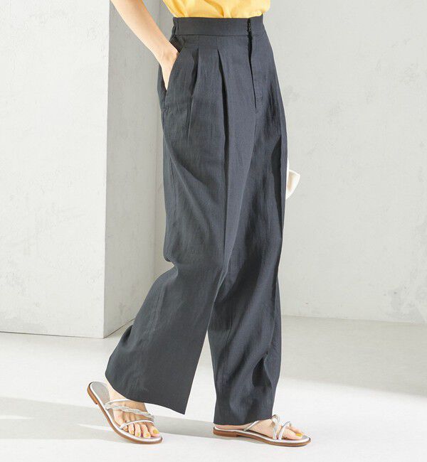 SHIPS for women「〈手洗い可能〉綿麻 ビエラ 2タック パンツ」|その他|