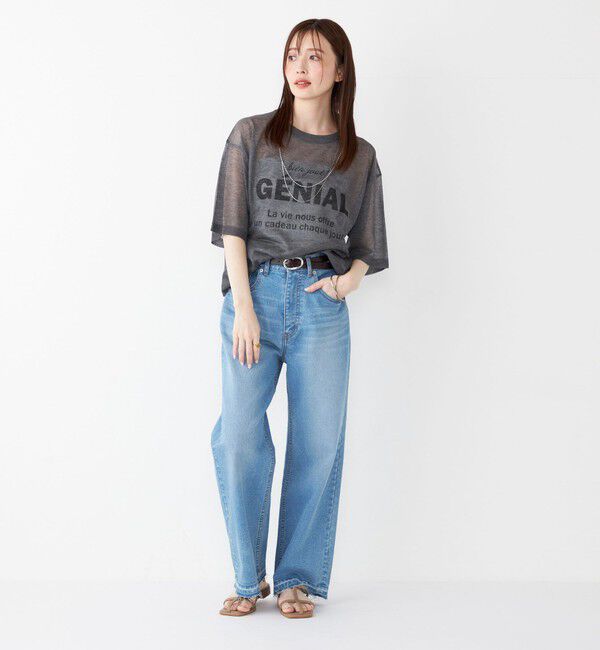 SHIPS Colors 「SHIPS Colors〈手洗い可能〉シアー ロゴ ニット TEE」|ニット・セーター|