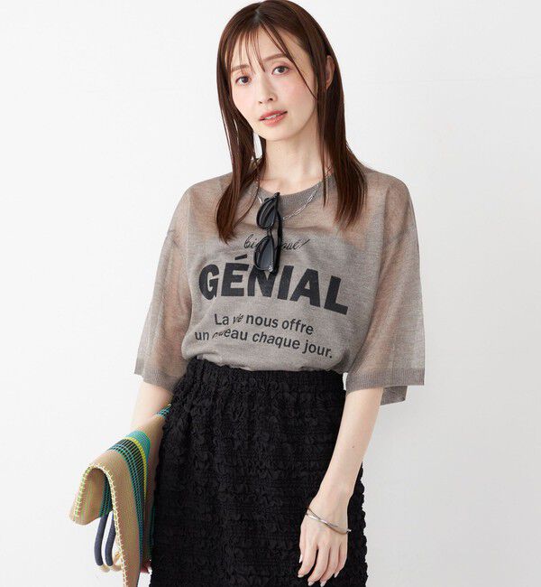 SHIPS Colors 「SHIPS Colors〈手洗い可能〉シアー ロゴ ニット TEE」|ニット・セーター|