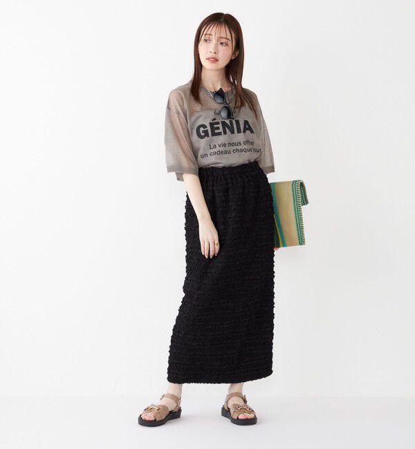 SHIPS Colors 「SHIPS Colors〈手洗い可能〉シアー ロゴ ニット TEE」|ニット・セーター|