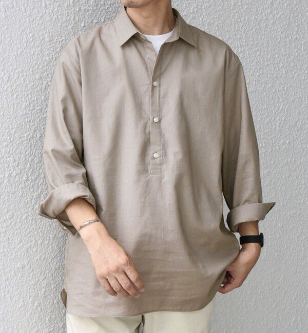 SHIPS any「SHIPS any: コットン/リネン 7分袖 スキッパー プルオーバー シャツ◇◇」|シャツ・ブラウス|