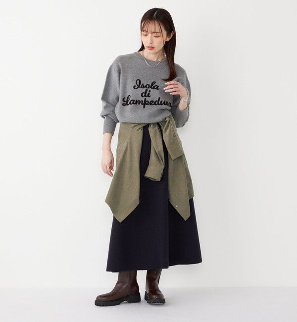 SHIPS Colors 「SHIPS Colors:〈手洗い可能〉スウェット ライク サガラ ロゴ ニット◇」|ニット・セーター|