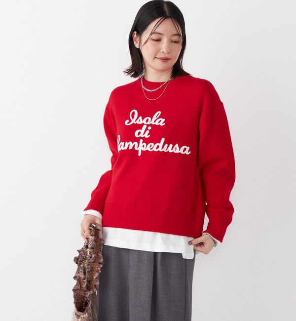 SHIPS Colors 「SHIPS Colors:〈手洗い可能〉スウェット ライク サガラ ロゴ ニット◇」|ニット・セーター|