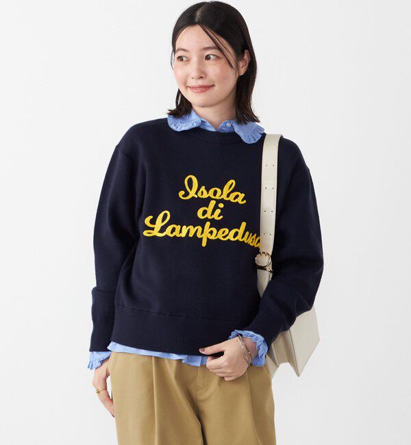 SHIPS Colors 「SHIPS Colors:〈手洗い可能〉スウェット ライク サガラ ロゴ ニット◇」|ニット・セーター|