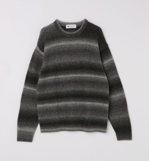 SHIPS「City Ambient Products: 〈手洗い可能〉グラデーション オンブレ ボーダー クルーネック ニット」|ニット・セーター|