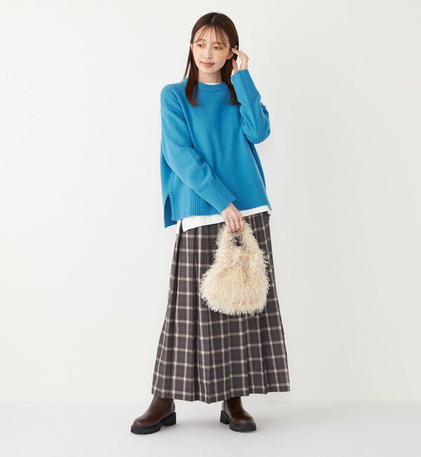 SHIPS Colors 「SHIPS Colors:チェック ワイド プリーツ スカート」|スカート|