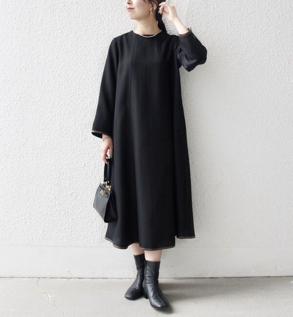 SHIPS any「SHIPS any: ヘリンボーン パイピング フレア ワンピース」|ワンピース|