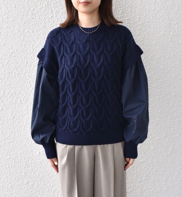 SHIPS Colors 「SHIPS Colors:〈手洗い可能〉ケーブル ドッキング ニット」|ニット・セーター|