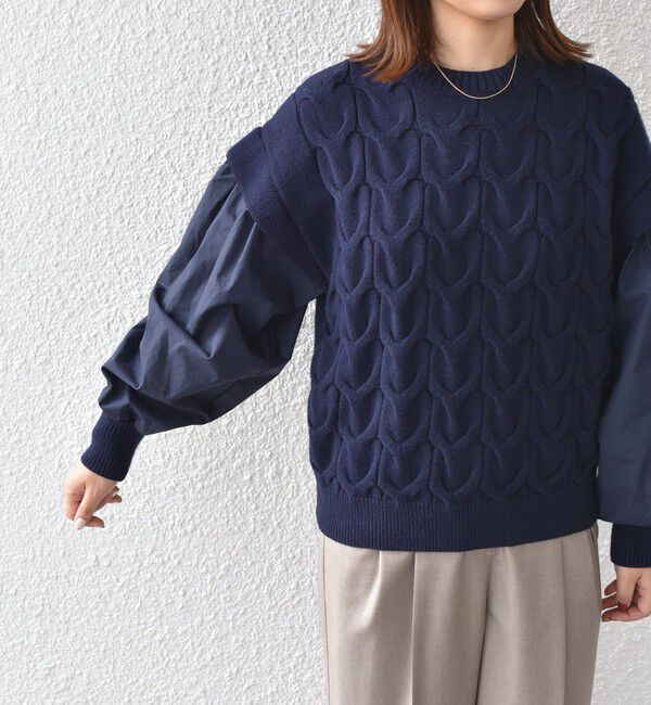 SHIPS Colors 「SHIPS Colors:〈手洗い可能〉ケーブル ドッキング ニット」|ニット・セーター|