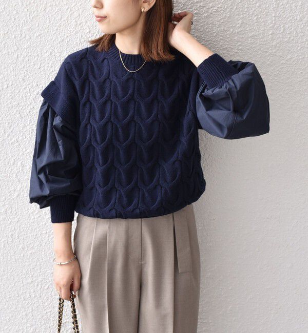 SHIPS Colors 「SHIPS Colors:〈手洗い可能〉ケーブル ドッキング ニット」|ニット・セーター|