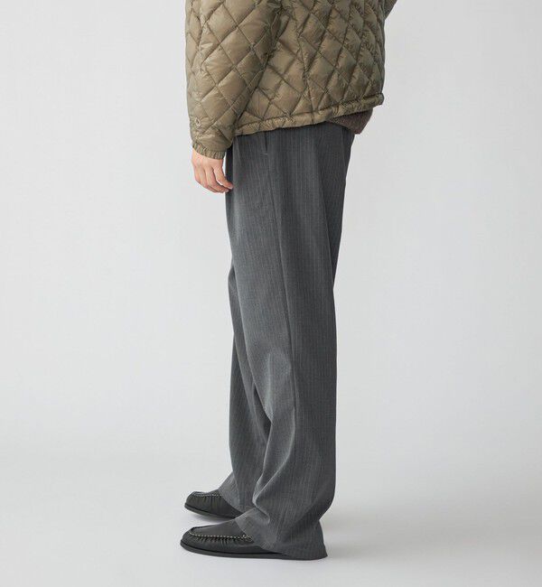 SHIPS「City Ambient Products: チェック＆ストライプ 2タック ワイド スラックス」|スラックス|