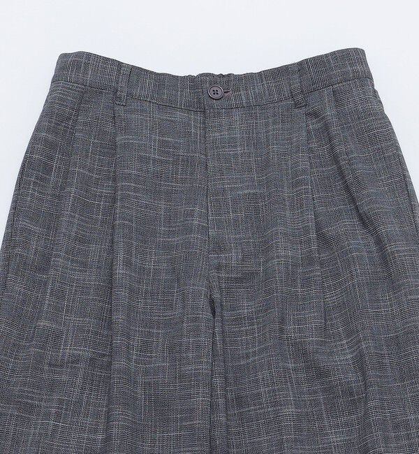 SHIPS「City Ambient Products: チェック＆ストライプ 2タック ワイド スラックス」|スラックス|