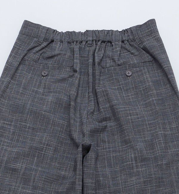 SHIPS「City Ambient Products: チェック＆ストライプ 2タック ワイド スラックス」|スラックス|