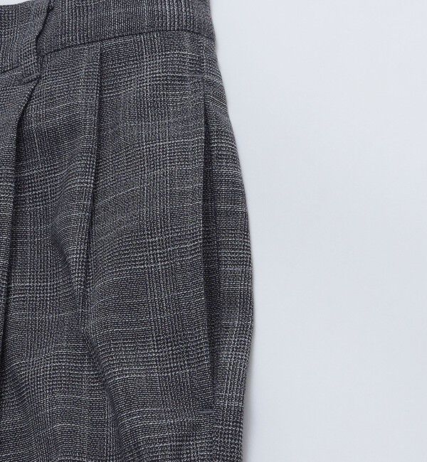 SHIPS「City Ambient Products: チェック＆ストライプ 2タック ワイド スラックス」|スラックス|