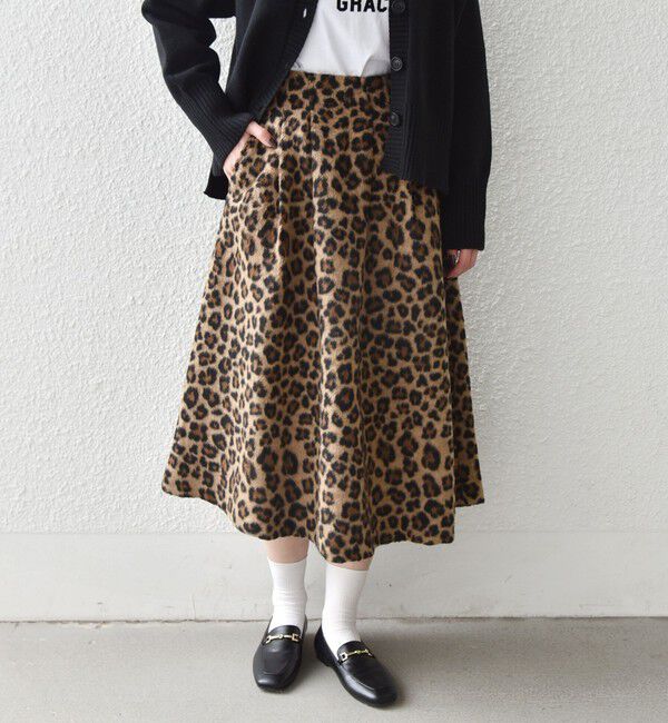 SHIPS Colors 「SHIPS Colors:〈手洗い可能〉レオパード ジャカード タック スカート」|スカート|