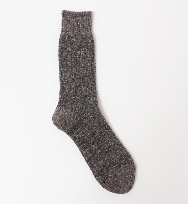 SHIPS「ANONYMOUS: BOUCLE NEP CABLE CREW」|ソックス|グレー