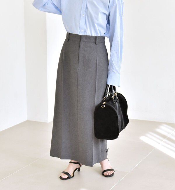 quaranciel「quaranciel:〈洗濯機可能〉ベルトデザイン Iライン スラックス スカート」|スカート|