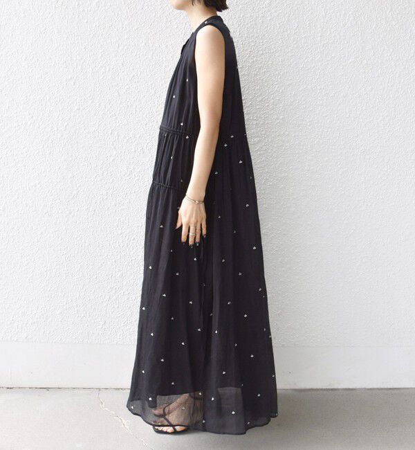 SHIPS for women「《予約》〈手洗い可能〉コットン オーガンジー 刺繍 ウエスト ドロスト ワンピース」|ワンピース|