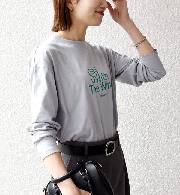 SHIPS any「《予約》【SHIPS any別注】MONMIMI:〈洗濯機可能〉ロゴ プリント ロンTEE 26SS」|Tシャツ・カットソー|