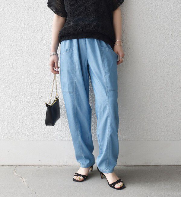 SHIPS any「《予約》SHIPS any:〈洗濯機可能〉シャンブレー デニム ポケット テーパード パンツ」|その他|