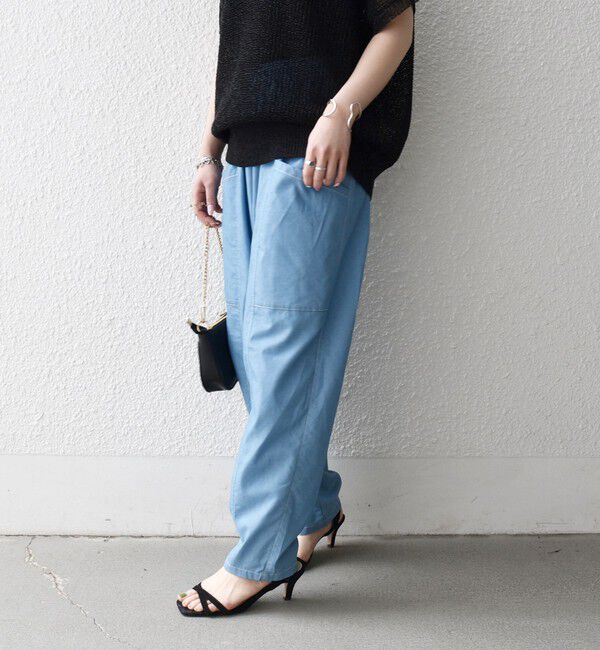 SHIPS any「《予約》SHIPS any:〈洗濯機可能〉シャンブレー デニム ポケット テーパード パンツ」|その他|