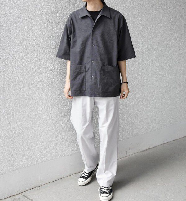 SHIPS any「SHIPS any:〈撥水/軽量/ストレッチ〉SOLOTEX(R) シアサッカー キャンプポケット シャツ 26SS◆」|シャツ・ブラウス|