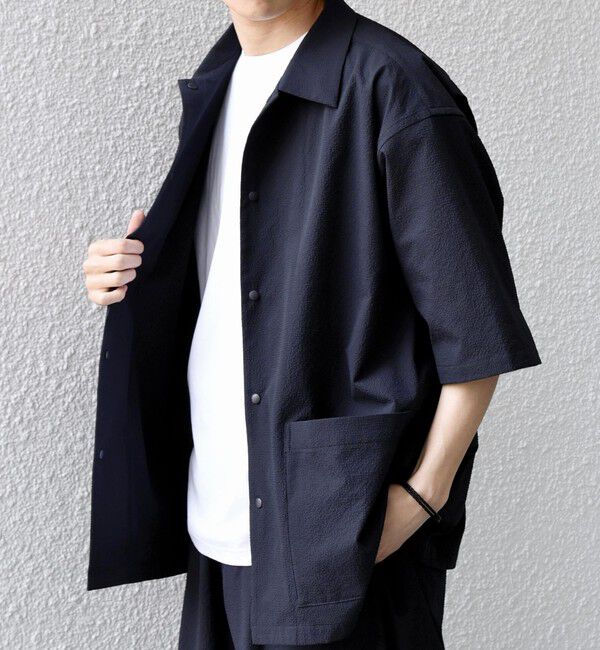 SHIPS any「SHIPS any:〈撥水/軽量/ストレッチ〉SOLOTEX(R) シアサッカー キャンプポケット シャツ 26SS◆」|シャツ・ブラウス|