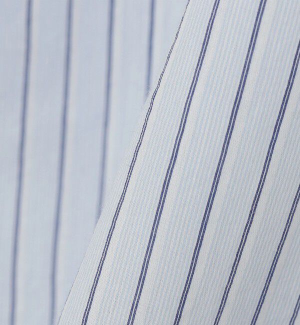 SHIPS any「SHIPS any: JAPAN MADE ブルー ストライプ/ソリッド レギュラーカラー 半袖 シャツ◆」|シャツ・ブラウス|