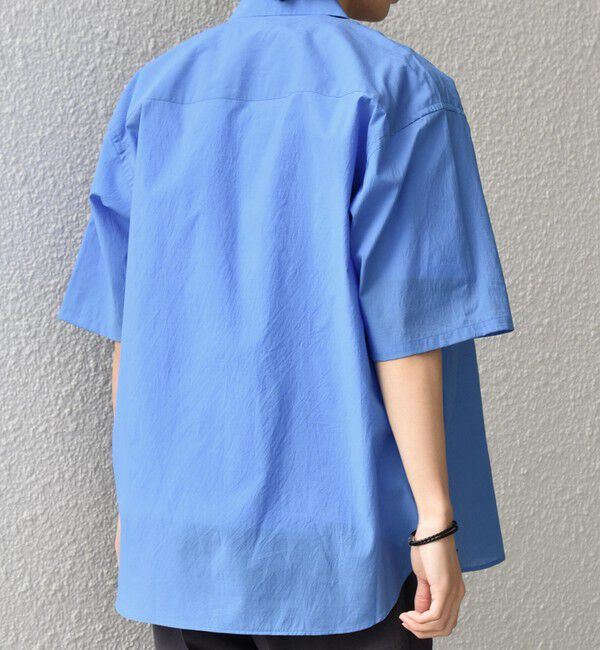 SHIPS any「SHIPS any: JAPAN MADE ブルー ストライプ/ソリッド レギュラーカラー 半袖 シャツ◆」|シャツ・ブラウス|