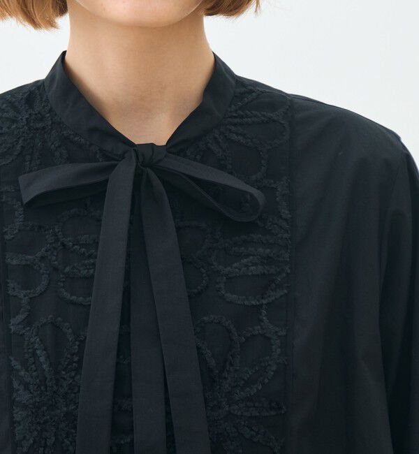 TOMORROWLAND collection「ブラックコンビネーション ボウタイブラウス」|シャツ・ブラウス|