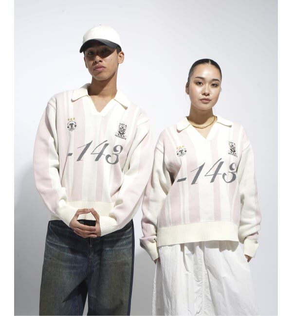 JOINT WORKS「サッカーシャツニットプルオーバー / Soccer Shirt Knit Pullover」|ニット・セーター|ピンク