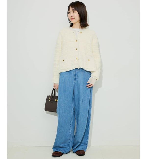 SLOBE IENA「《追加4》レイヤードフロッキードットスリーブロンTEE」|Tシャツ・カットソー|