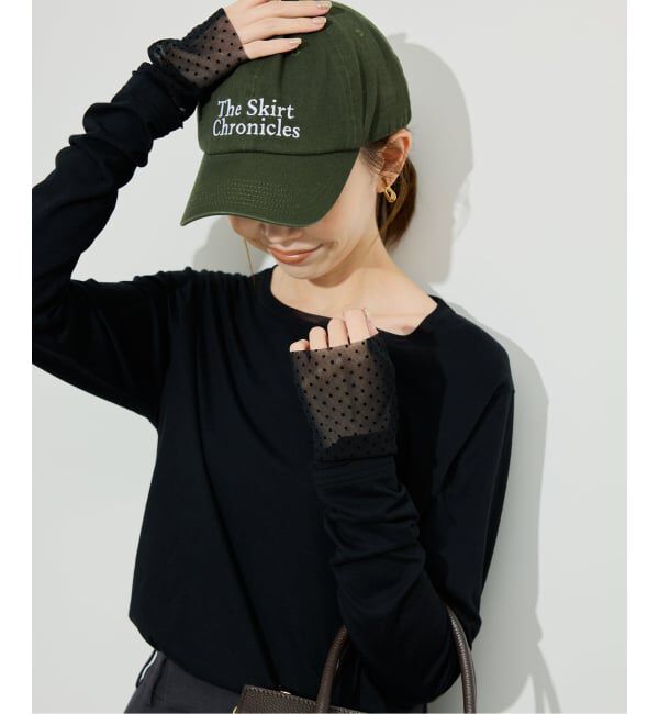 SLOBE IENA「《追加4》レイヤードフロッキードットスリーブロンTEE」|Tシャツ・カットソー|