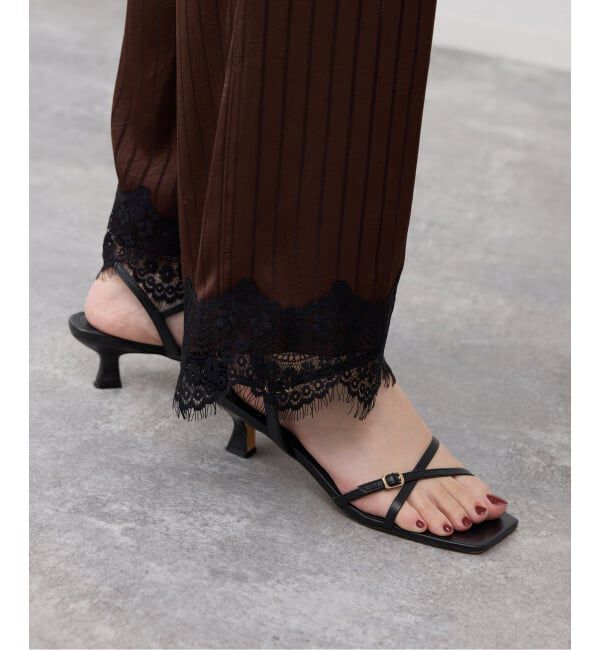 SLOBE IENA「SLOBE レザークロスサンダル」|サンダル|ブラック