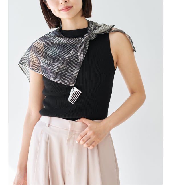 IENA「《予約》 ECOSPLASH リブボートネックプルオーバー」|ニット・セーター|