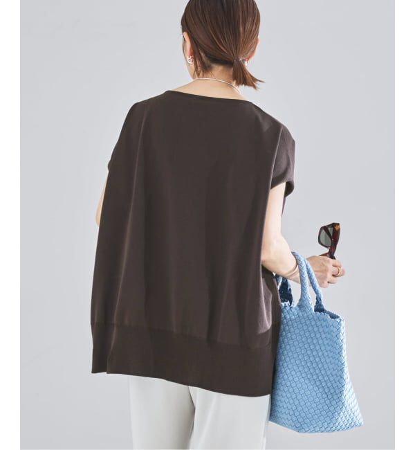 IENA「《WEB限定/追加7予約》 コットンストレッチ NEOワイドクループルオーバー」|ニット・セーター|