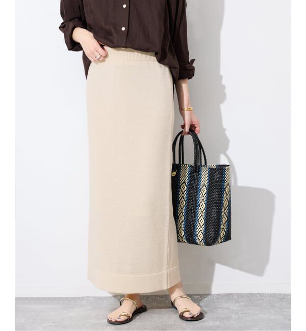 SLOBE IENA「《追加予約》テープヤーンニットスカート」|スカート|ナチュラル
