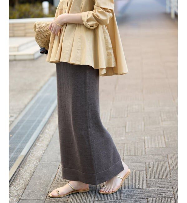 SLOBE IENA「《追加予約》テープヤーンニットスカート」|スカート|