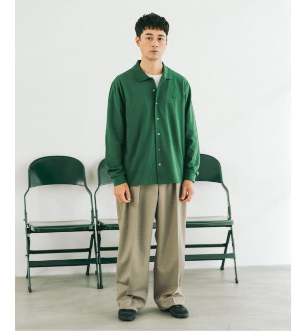 EDIFICE「LACOSTE(ラコステ) 別注 フルオープン ロングスリーブポロシャツ」|Tシャツ・カットソー|
