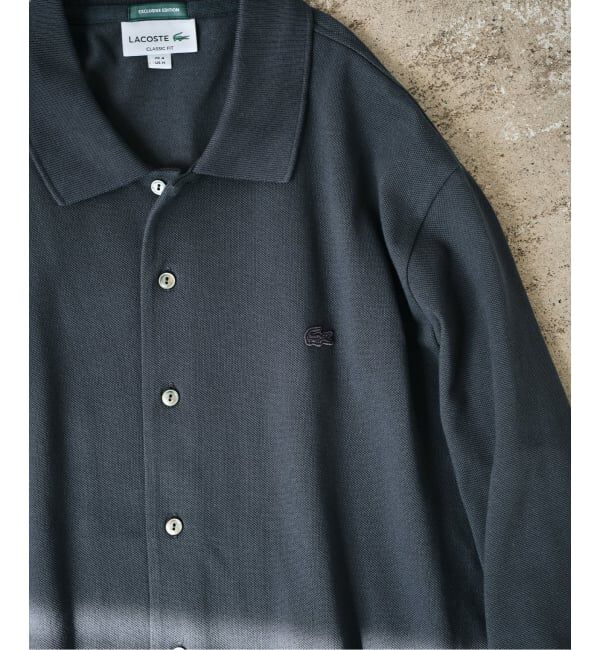 EDIFICE「LACOSTE(ラコステ) 別注 フルオープン ロングスリーブポロシャツ」|Tシャツ・カットソー|