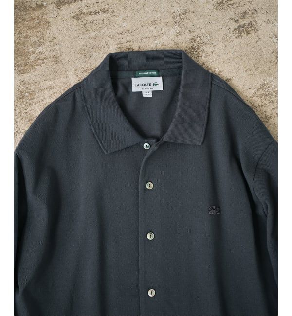EDIFICE「LACOSTE(ラコステ) 別注 フルオープン ロングスリーブポロシャツ」|Tシャツ・カットソー|