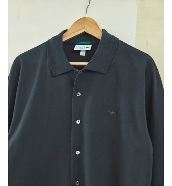 EDIFICE「LACOSTE(ラコステ) 別注 フルオープン ロングスリーブポロシャツ」|Tシャツ・カットソー|