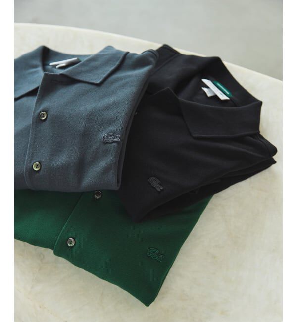 EDIFICE「LACOSTE(ラコステ) 別注 フルオープン ロングスリーブポロシャツ」|Tシャツ・カットソー|