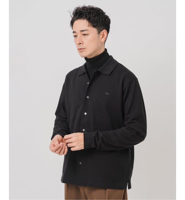 EDIFICE「LACOSTE(ラコステ) 別注 フルオープン ロングスリーブポロシャツ」|Tシャツ・カットソー|