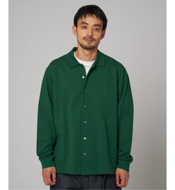 EDIFICE「LACOSTE(ラコステ) 別注 フルオープン ロングスリーブポロシャツ」|Tシャツ・カットソー|